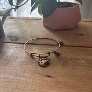 Alex & Ani paw print gold charm bracelet